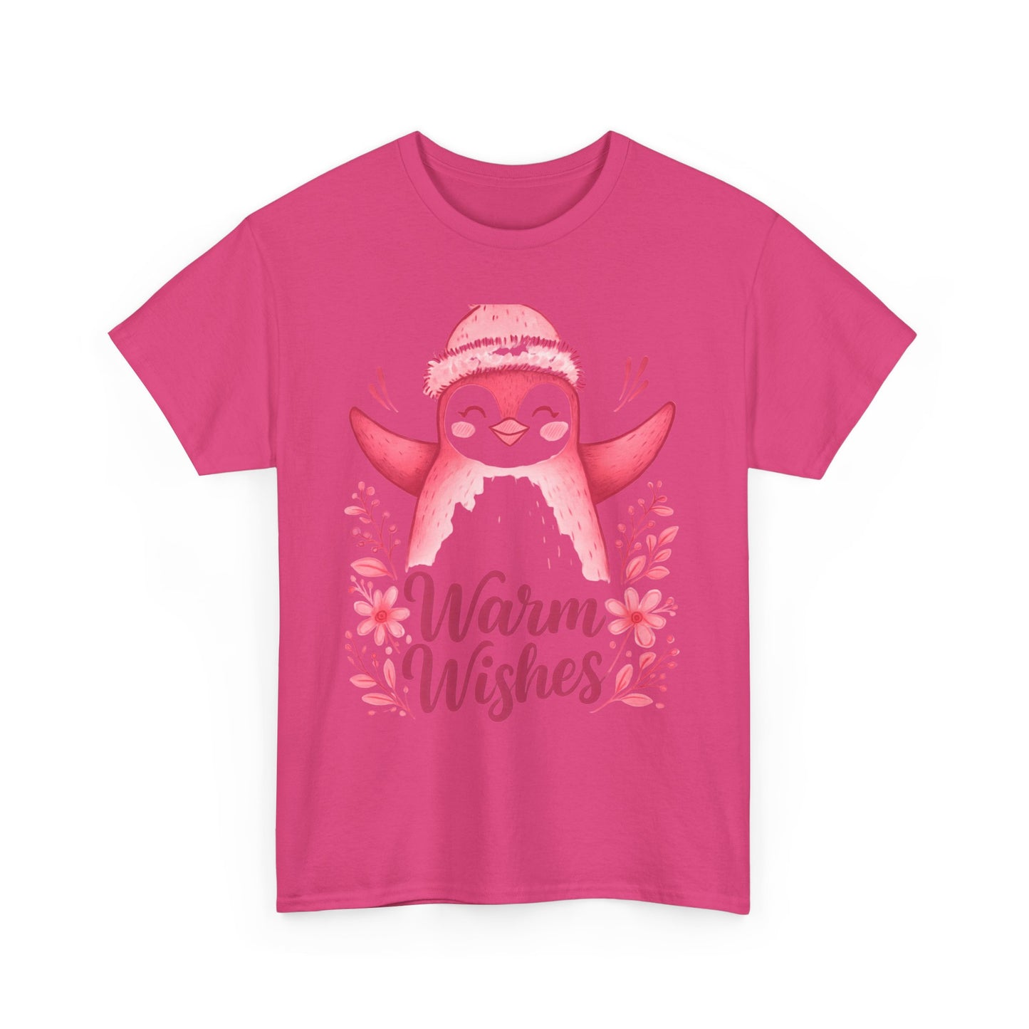 Warm Wishes Pink Penguin Tee - Holiday Tee