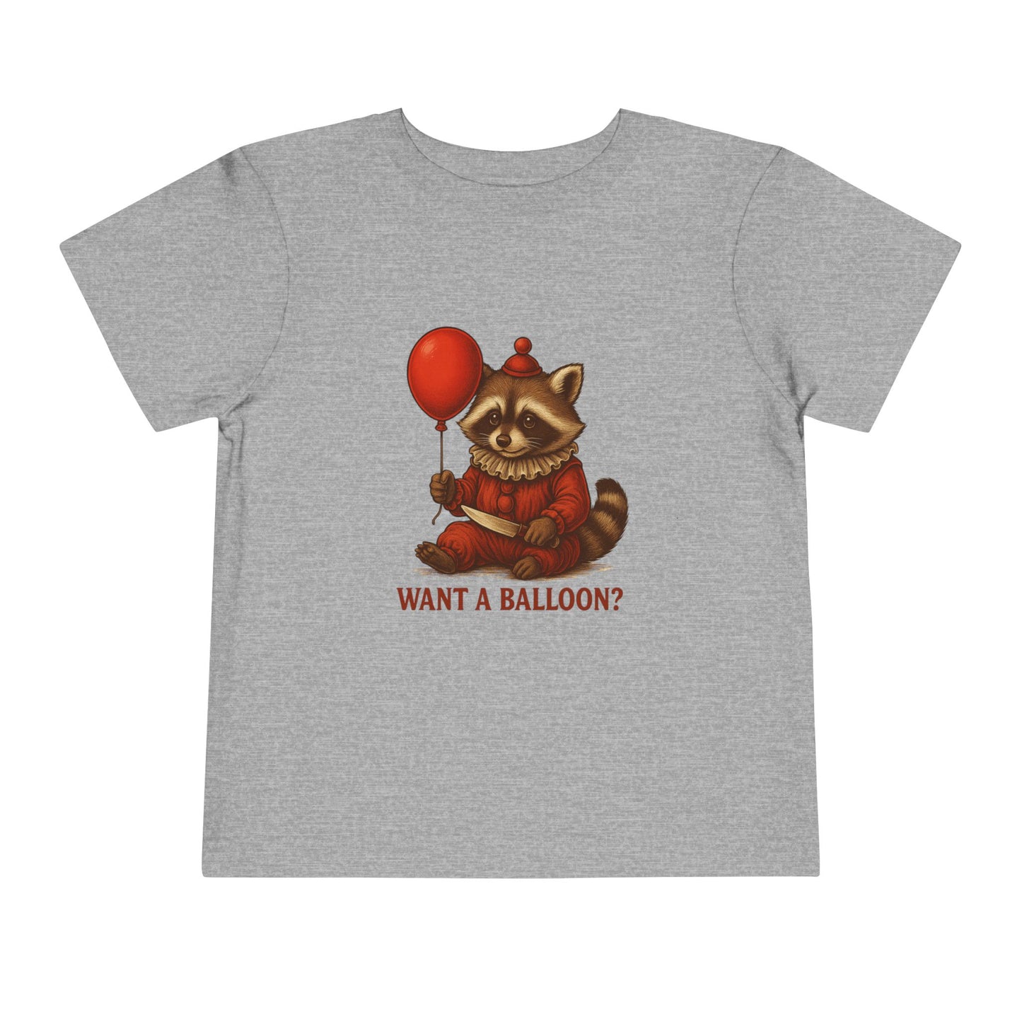 Toddler Halloween Tee with Seated Raccoon Clown Design
