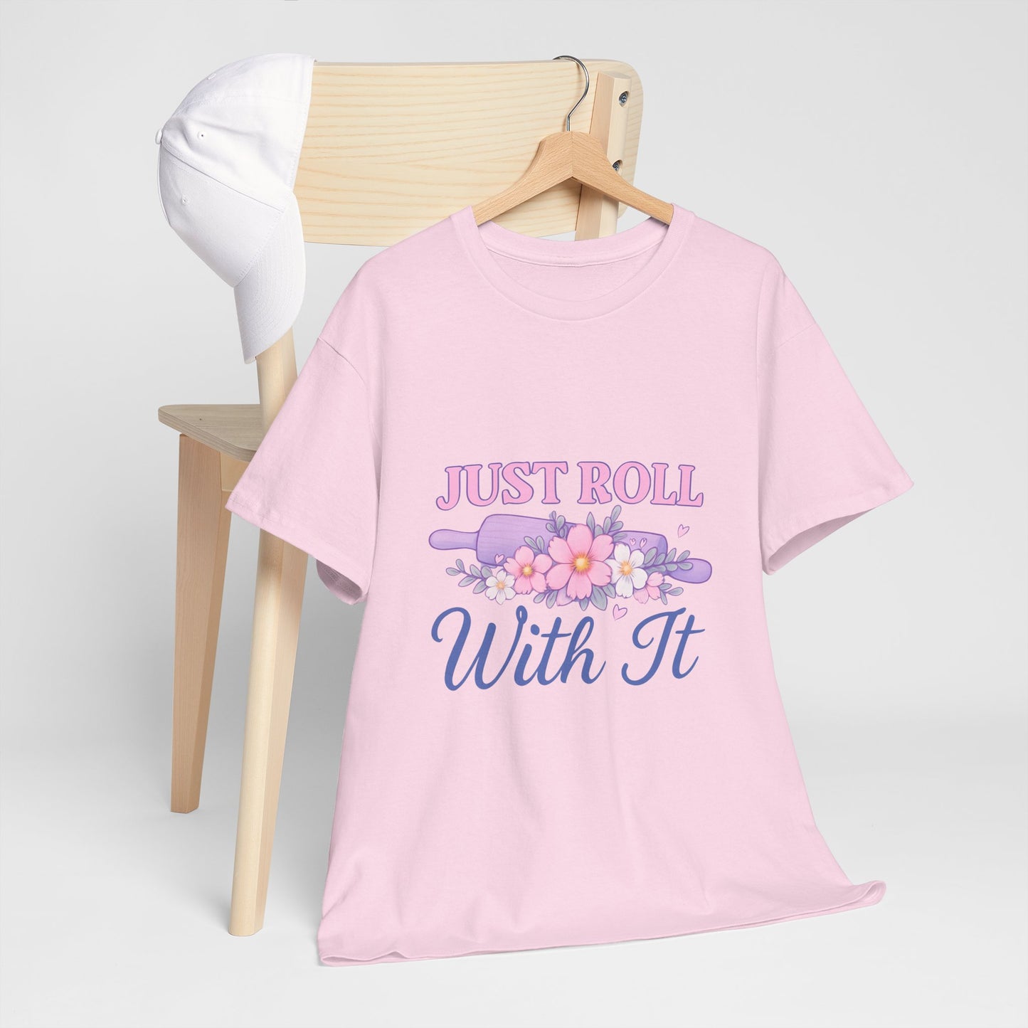 Floral Tee 'Just Roll With It'