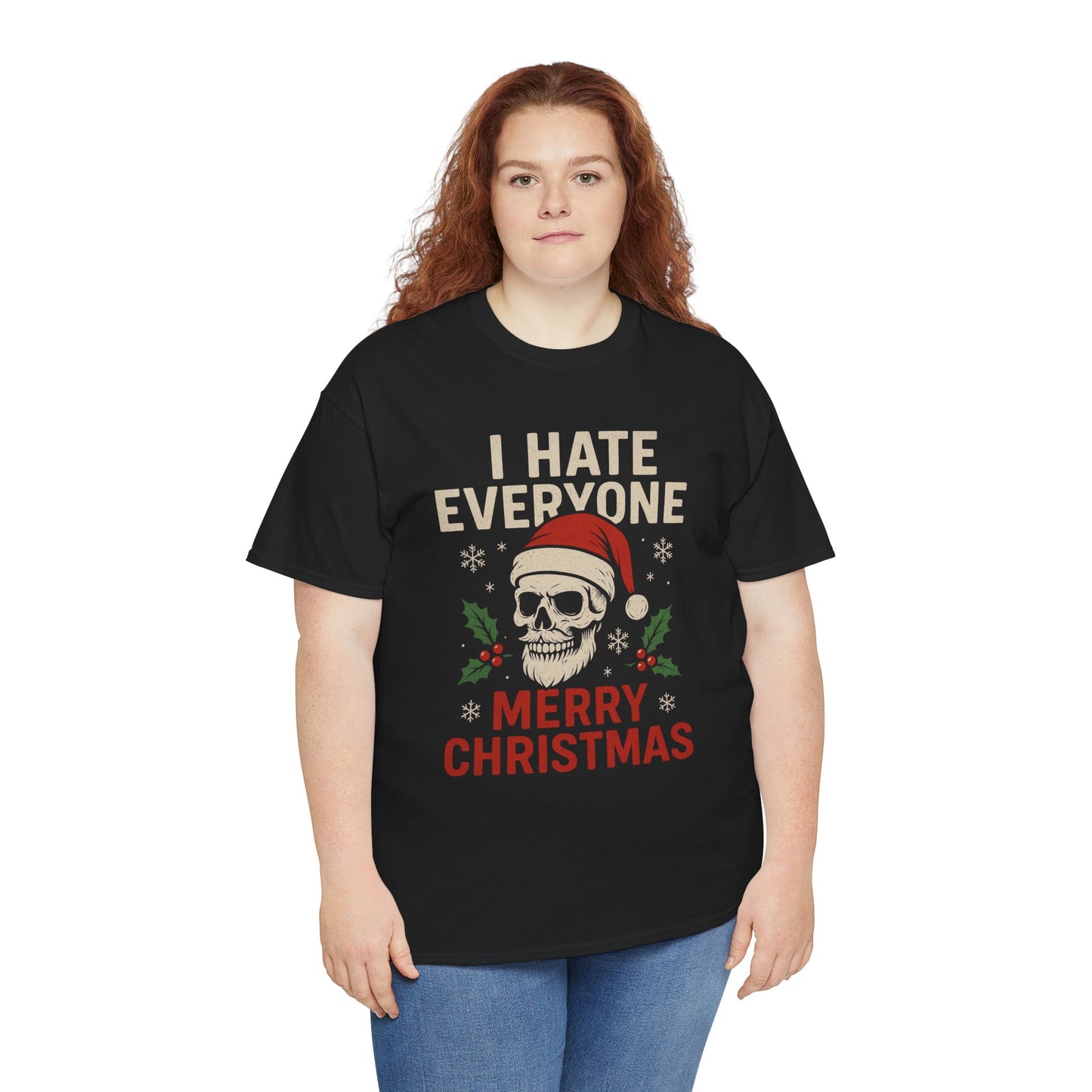 I Hate Everyone Merry Christmas Skull Tee