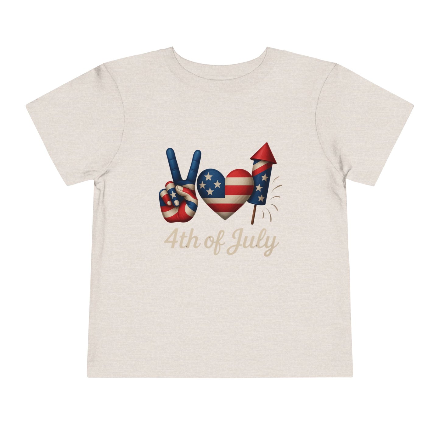 4th of July Peace & Heart Tee: Patriotic Toddler Shirt