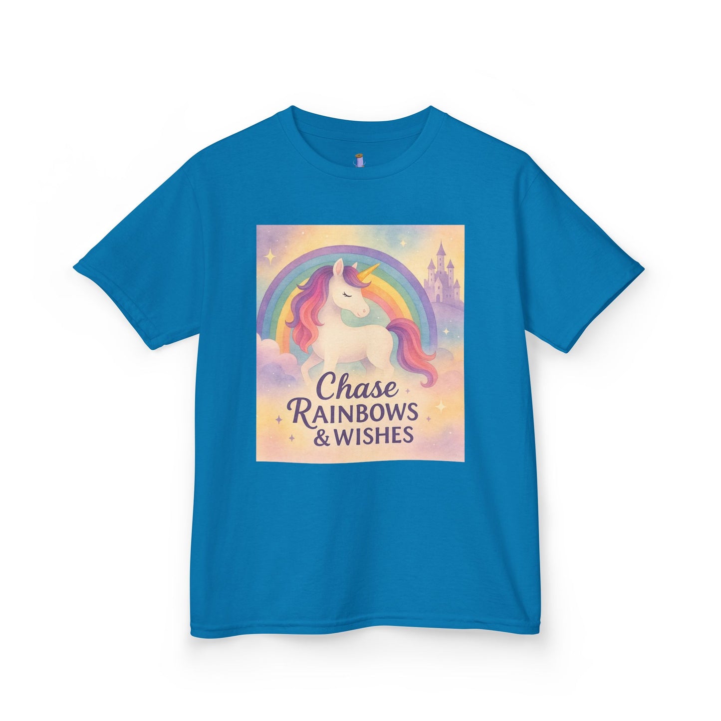 Chase Rainbows & Wishes Unicorn Kids Tee, Magical T-Shirt, Birthday Gift for Kids, Unicorn Lover Apparel, Playful Cotton Tee