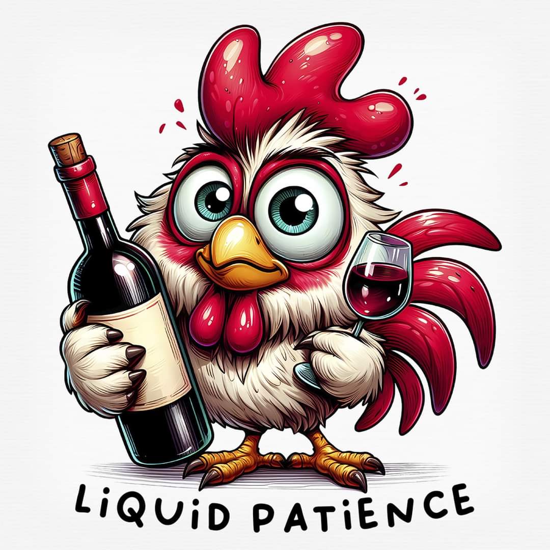 Chicks And Roosters Wine Square Ceramic Coaster Set
