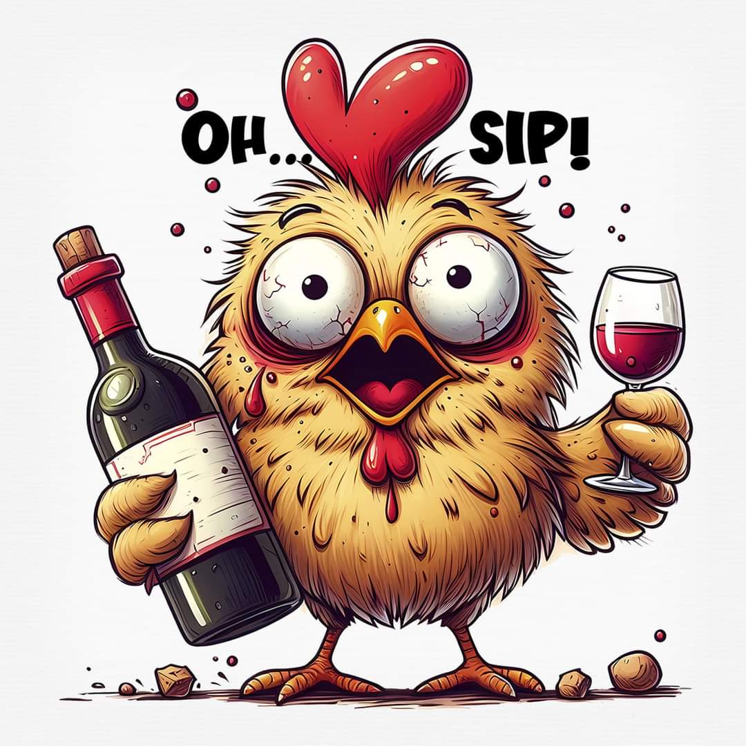 Chicks And Roosters Wine Square Ceramic Coaster Set