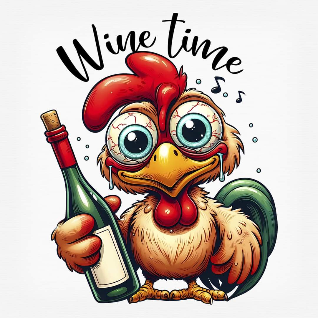 Chicks And Roosters Wine Square Ceramic Coaster Set