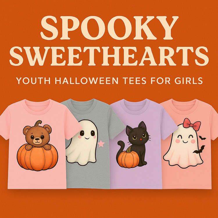 Spooky Sweethearts: Youth Halloween Tees for Girls
