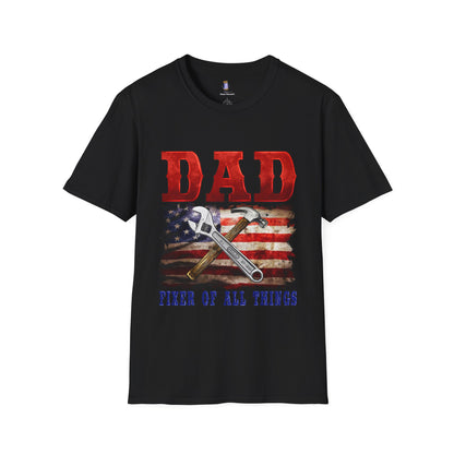 Patriotic Dad T-Shirt | Fixer of All Things Gift | Father's Day, Independence Day, Birthday Present, Casual Wear, Dad Apparel