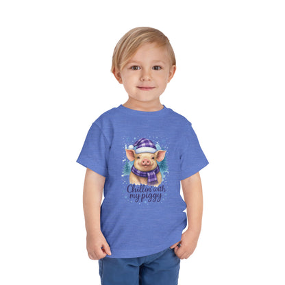 Chillin' Piggy Toddler Christmas Tee