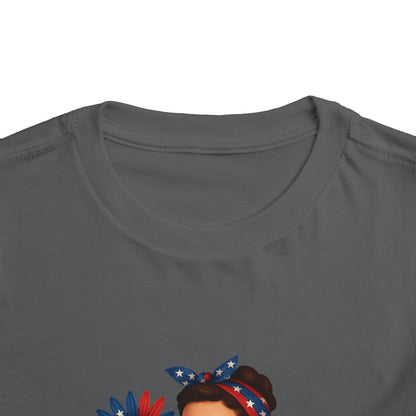 Toddler Tee All American Girl Patriotic Floral Shirt