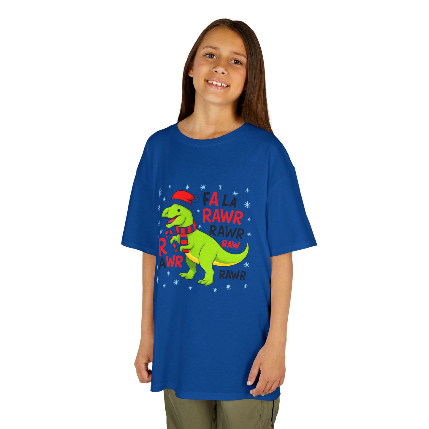 Holiday Dinosaur Kids Tee, Christmas Shirt, Fun Dinosaur T-Shirt, Kids Party Outfit, Cute Graphic Tee, Gift for Kids