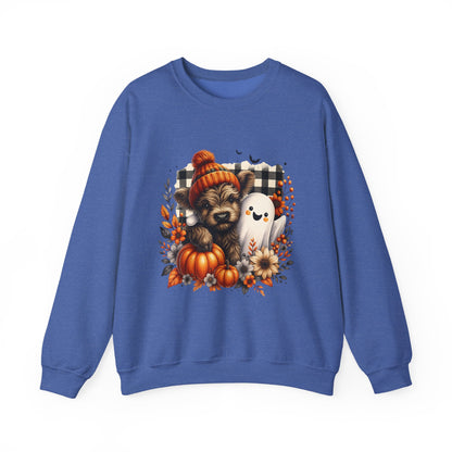 Cute Halloween Dog & Ghost Crewneck Sweatshirt