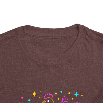Toddler Halloween Tee - Playful Chickens & Pumpkins Design