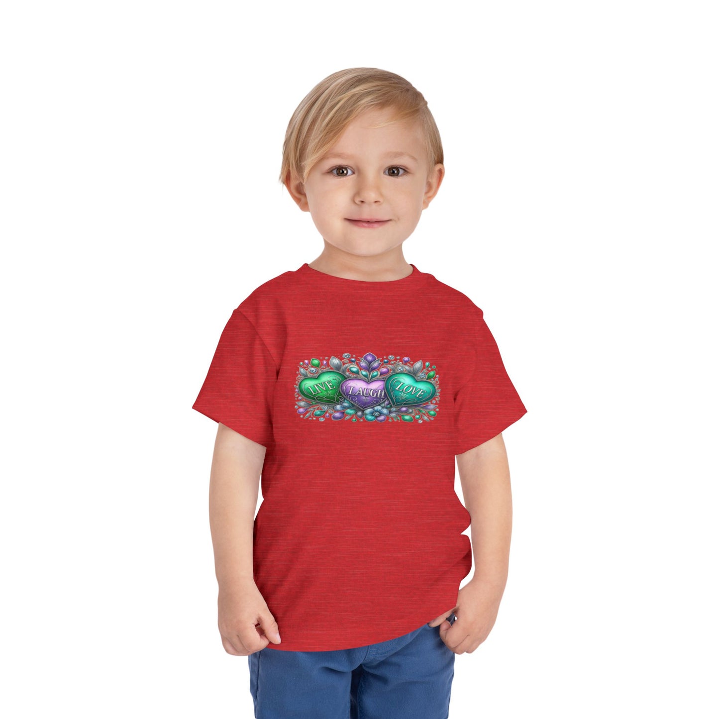 Toddler Tee Live Laugh Love Floral Design