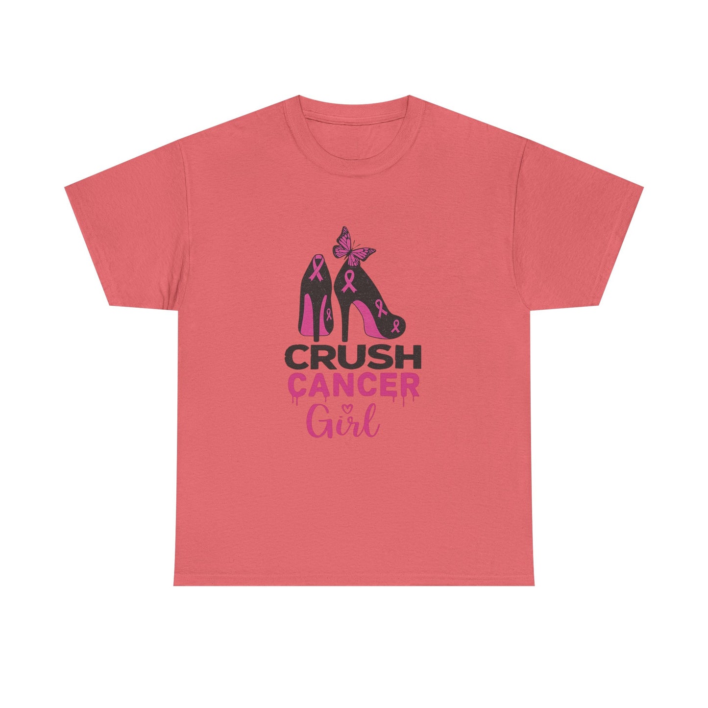 Crush Cancer Girl Tee: High Heels, Pink Ribbon, Hope