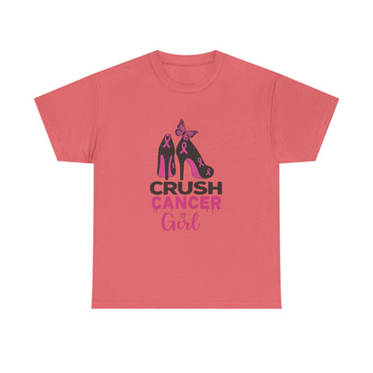 Crush Cancer Girl Tee: High Heels, Pink Ribbon, Hope