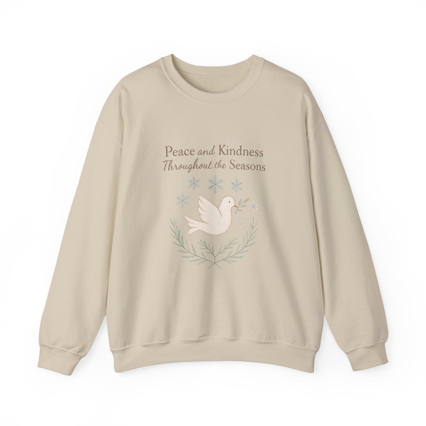 Peace and Kindness Crewneck Sweatshirt — Dove Holiday Sweatshirt