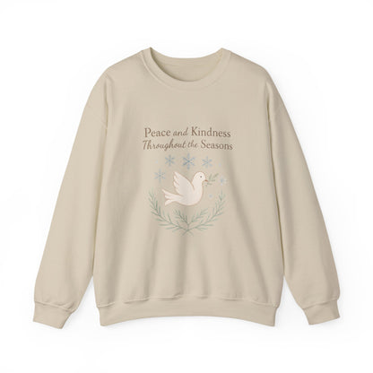 Peace and Kindness Crewneck Sweatshirt — Dove Holiday Sweatshirt
