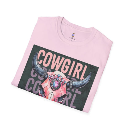 Camiseta con estampado de calavera vaquera, estilo western, unisex, estilo bohemio, ideal para vaqueras, ideal para salidas informales.