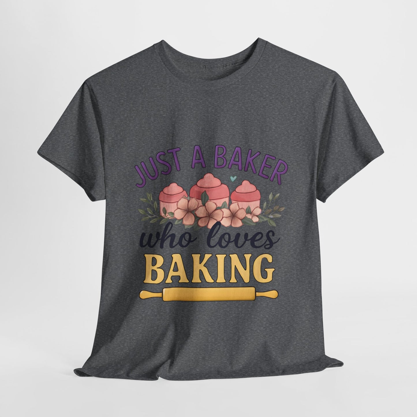 Baking Lover Tee with Cupcake and Rolling Pin Design