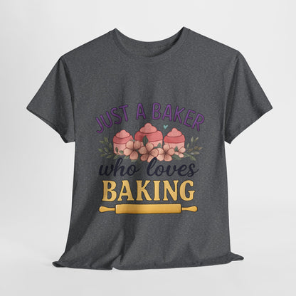 Baking Lover Tee with Cupcake and Rolling Pin Design