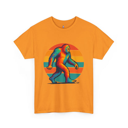 Colorful Bigfoot Unisex T-Shirt, Fun Graphic Tee for Nature Lovers, Perfect for Holidays, Festivals, Camping, Gifts