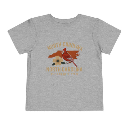 Toddler Tee - NC Cardinal and Dogwood Flower Design