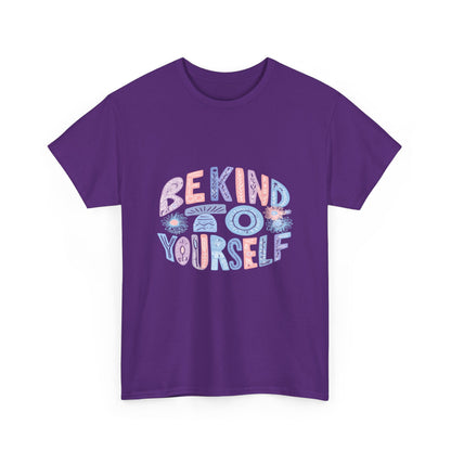 Be Kind to Yourself Pink T-Shirt – Uplifting Floral Self-Care Message