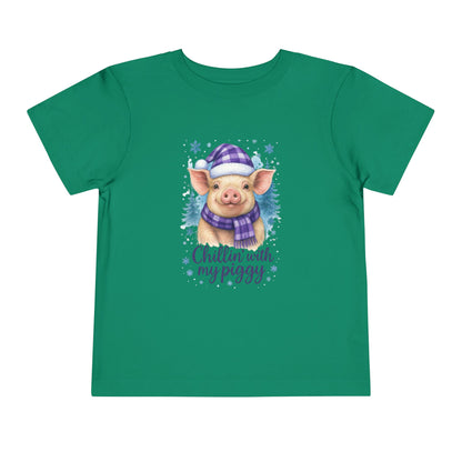 Chillin' Piggy Toddler Christmas Tee