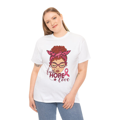 Hope, Faith & Love: Pink Ribbon Awareness Tee