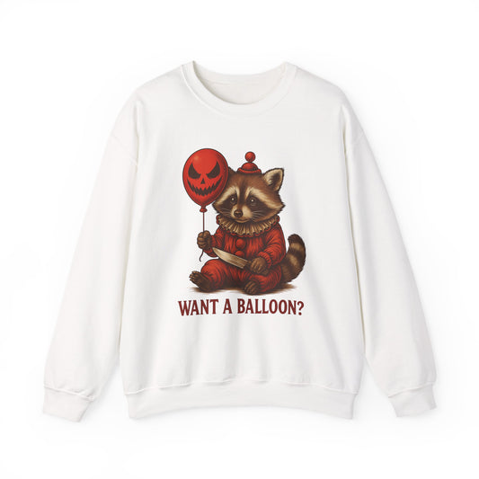 Creepy Clown Raccoon Halloween Sweatshirt