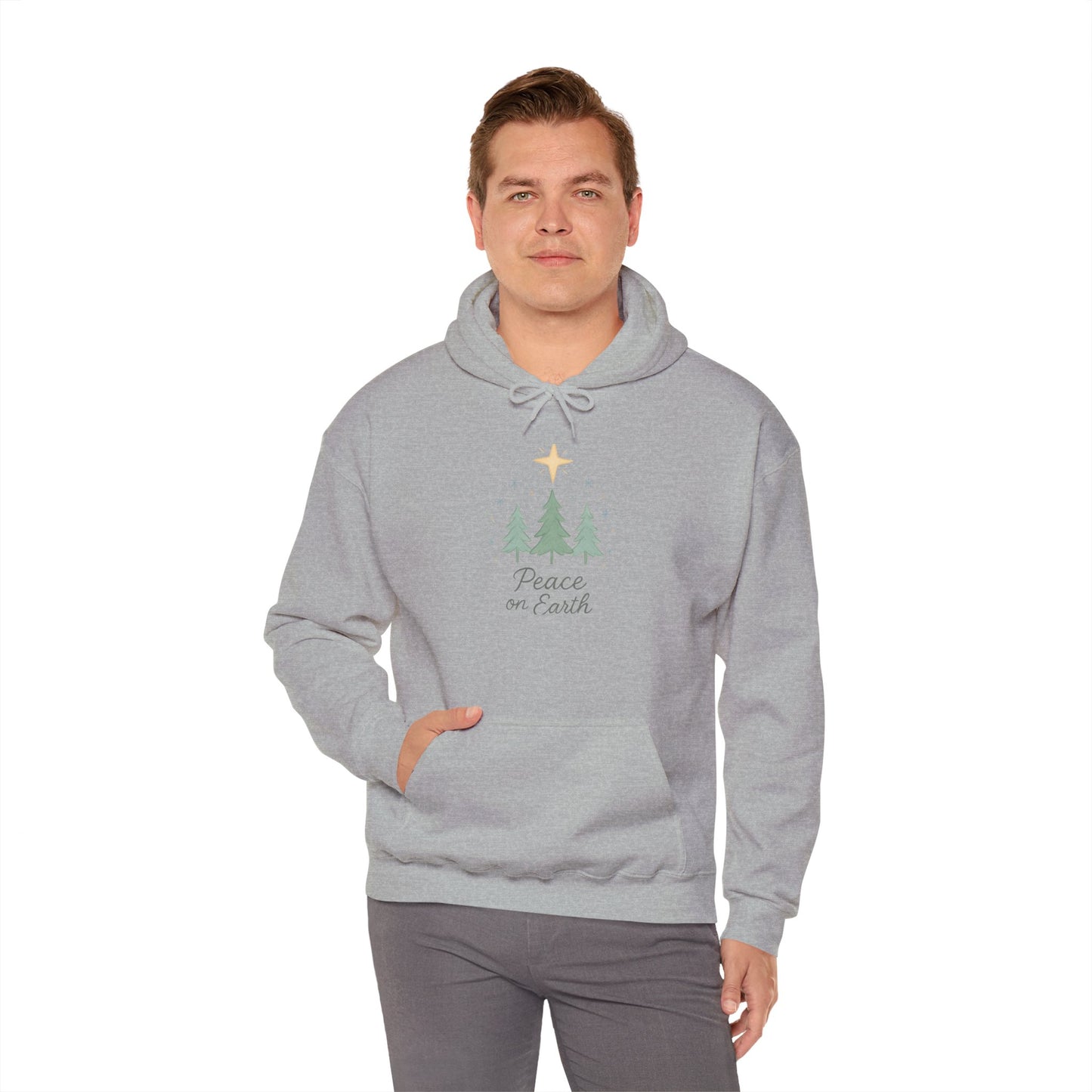 Holiday Hoodie - "Peace on Earth" Christmas Tree Pullover