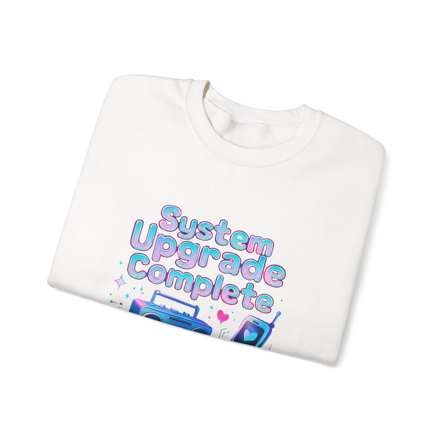 Crewneck Sweatshirt — "System Upgrade Complete" Retro Gaming Graphic