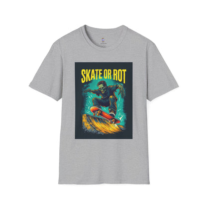 Skate or Rot Unisex Softstyle T-Shirt - Perfect for Skate Lovers, Casual Wear, Gift for Birthdays, Skateboarding Events, Summer Days