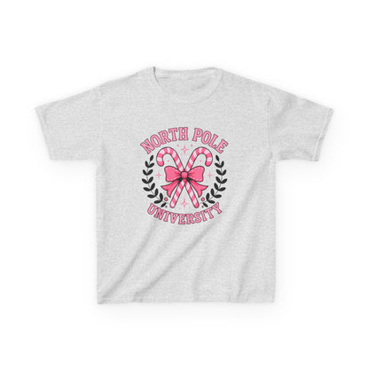 North Pole University Dino Christmas Kids Tee