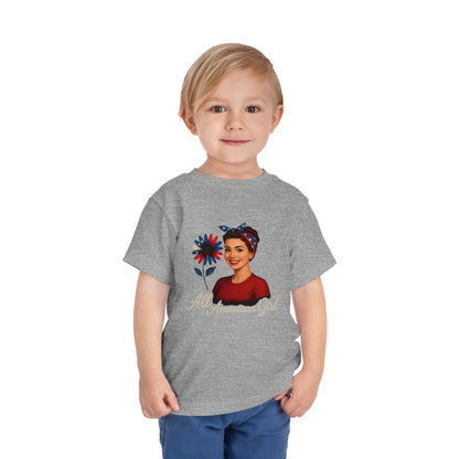 Toddler Tee All American Girl Patriotic Floral Shirt