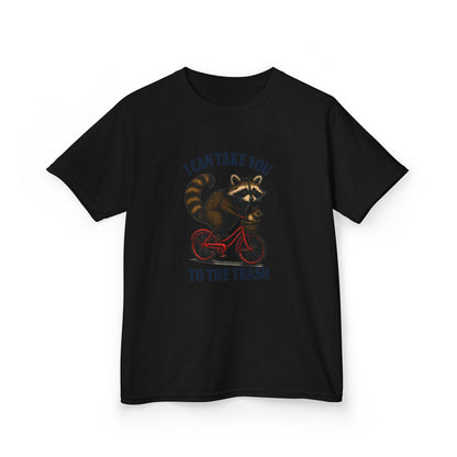 Raccoon Trash Ride Christmas Kids Tee
