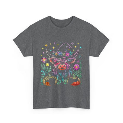 🎃 Magical Highland Cow Tee – Witchy Pumpkin Farm Shirt