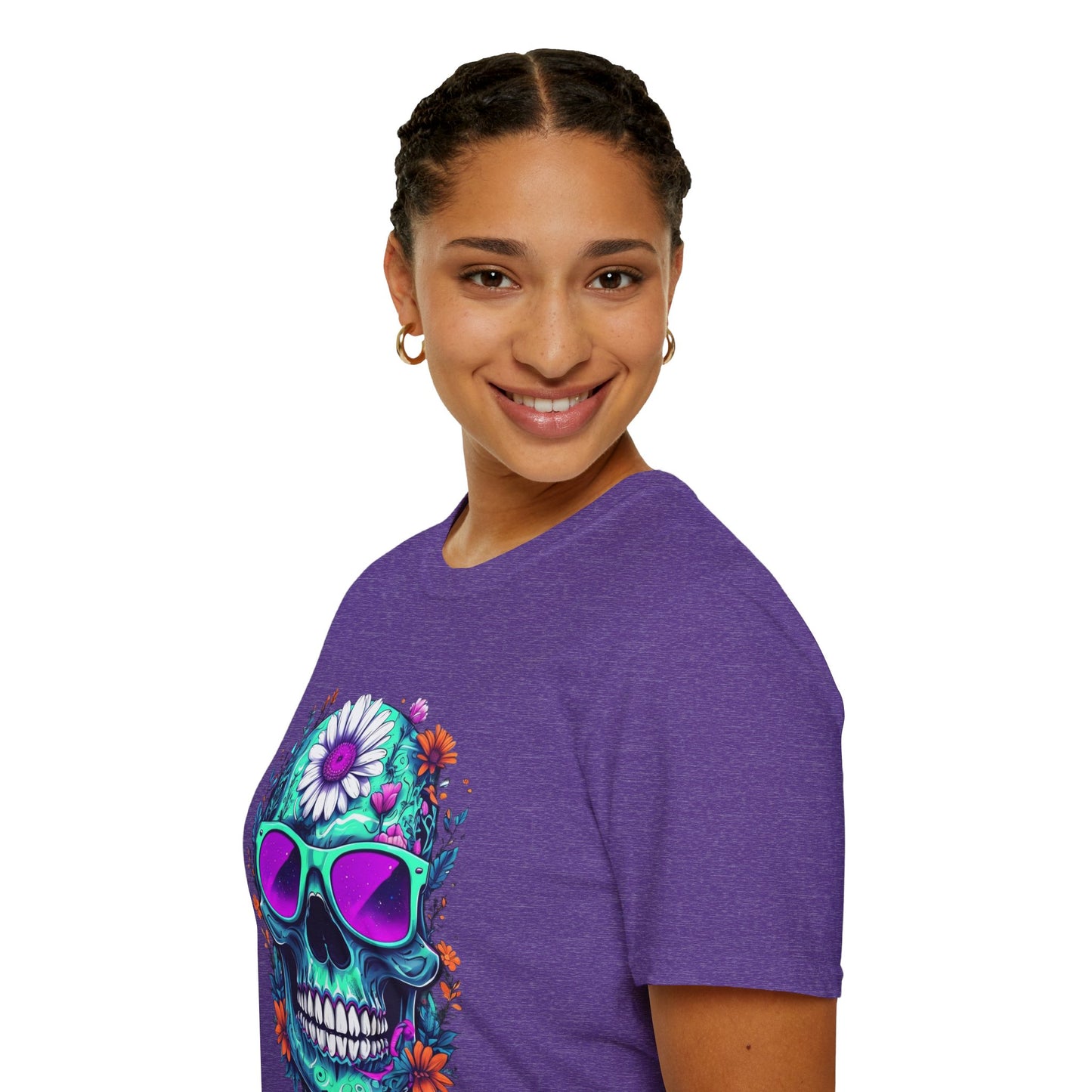Vibrant Skull Graphic Tee, Edgy Unisex T-Shirt, Festival Wear, Vintage Inspired Tops, Halloween Must-Have, Cool Casual Style