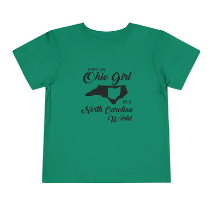 Toddler Tee Ohio Girl in North Carolina World Design Shirt