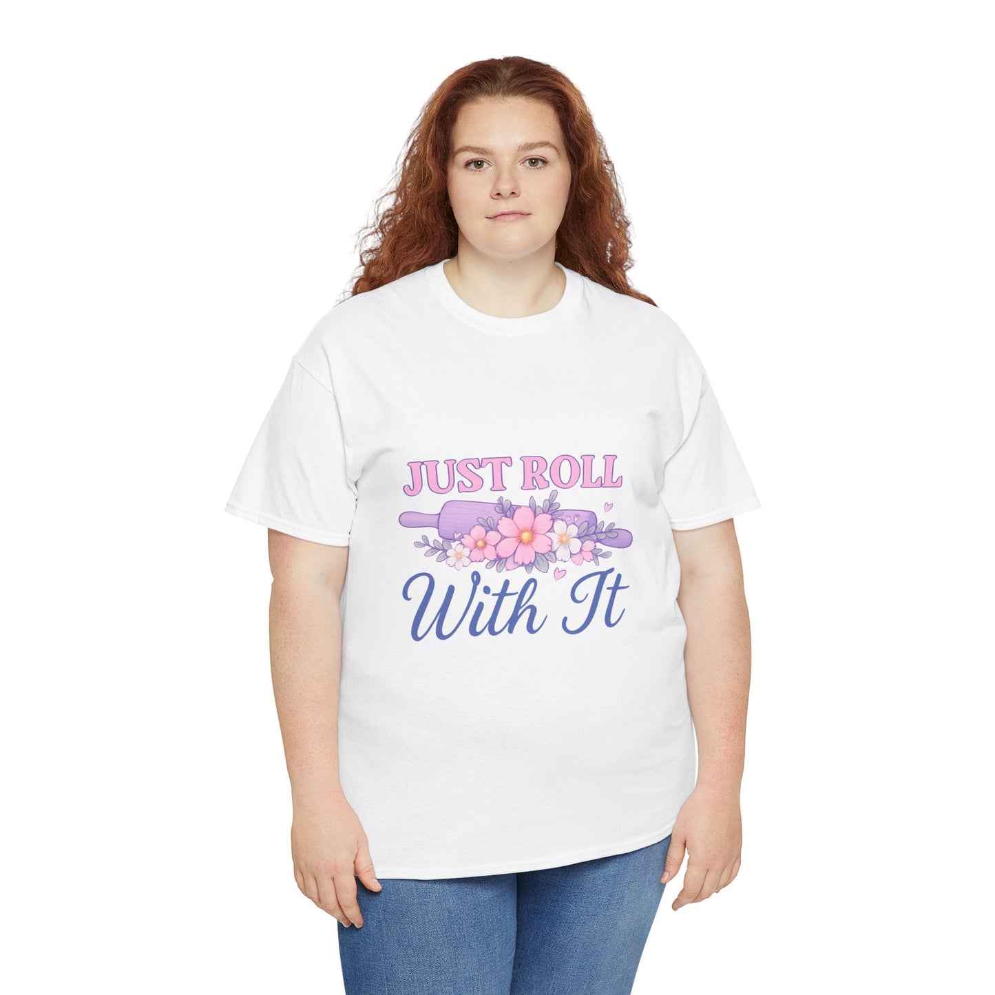 Floral Tee 'Just Roll With It'