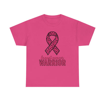Pink Leopard Ribbon Breast Cancer Awareness Tee