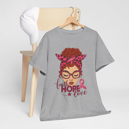 Hope, Faith & Love: Pink Ribbon Awareness Tee