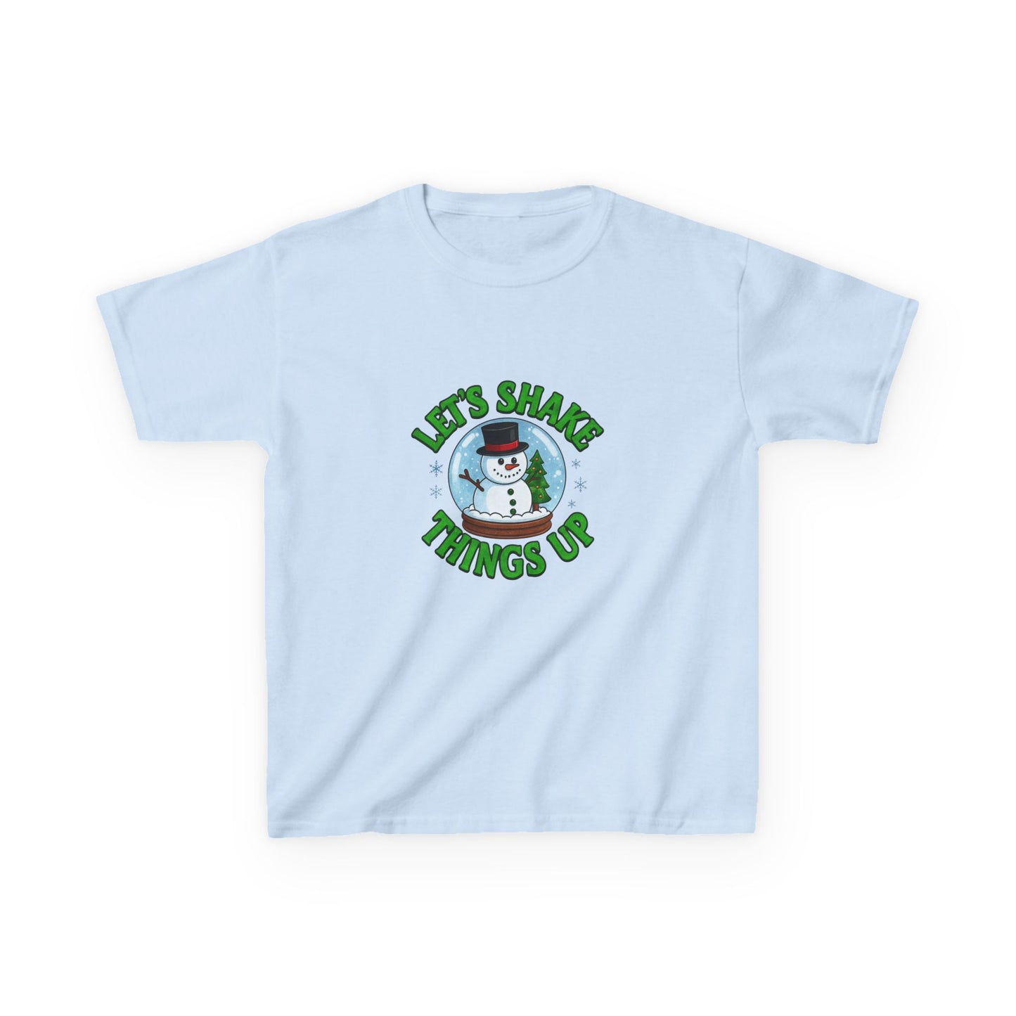 Snowman Dino Globe Kids Christmas Tee