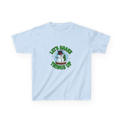 Snowman Dino Globe Kids Christmas Tee