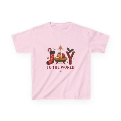 Joy to the World Dino Christmas Kids Tee