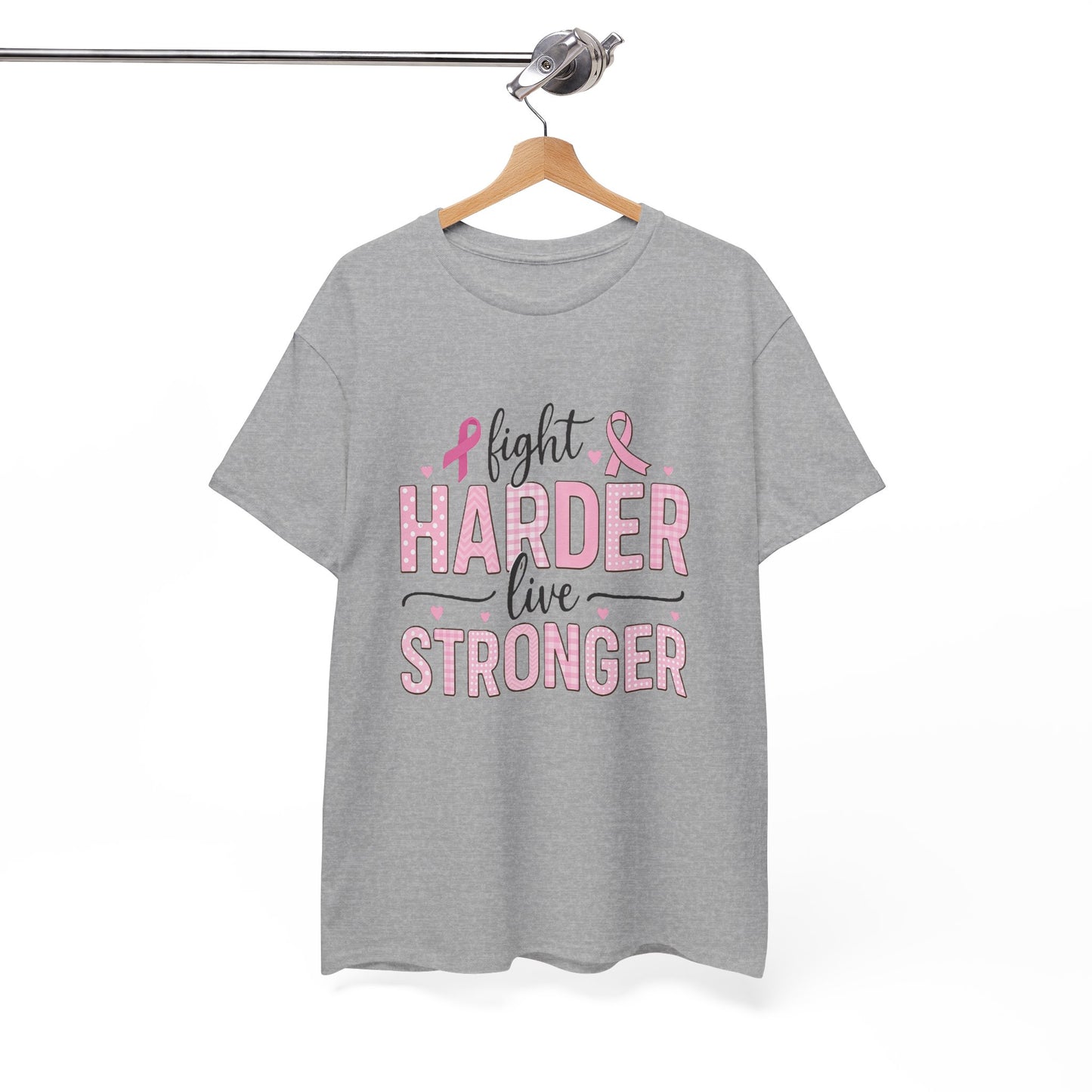 Fight Harder Live Stronger Breast Cancer Tee