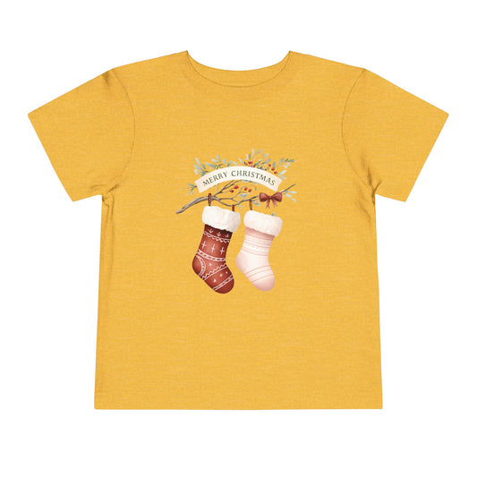 Toddler Christmas Tee with Festive Stockings, Holiday Shirt, Kids Christmas Outfit, Merry Christmas Top, Toddler Holiday Apparel, Gift [...]