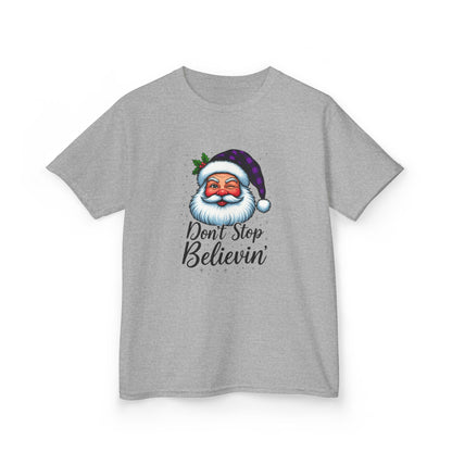 Santa Dino Believin' Kids Tee - Christmas Fun!