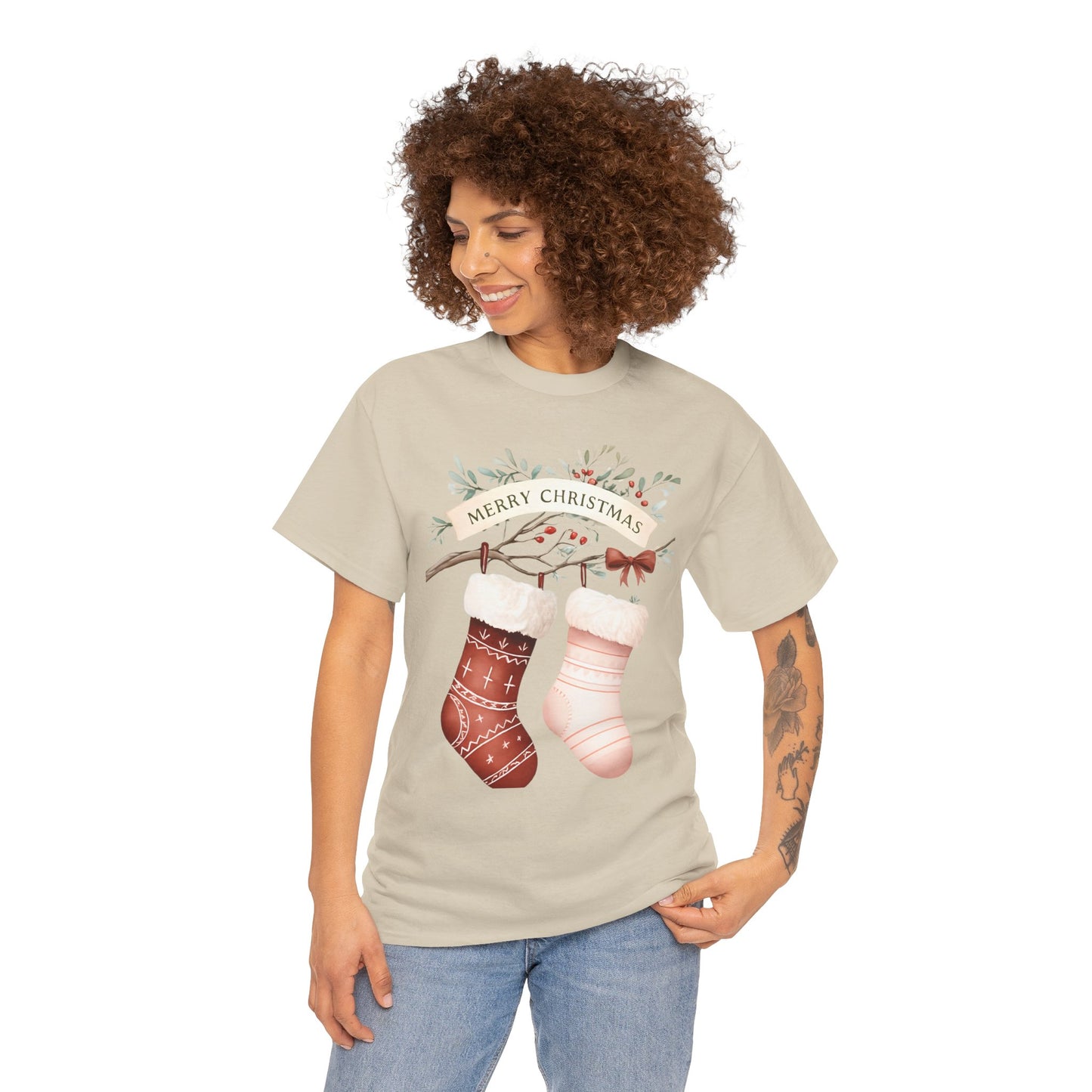 Watercolor Christmas Stocking Tee - Hope & Love