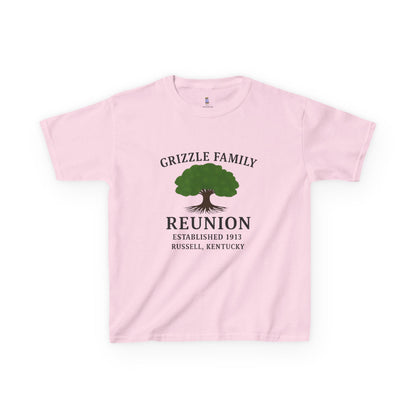 Grizzle Family Reunion Youth Tee, Family Gathering Shirt, Personalized Kids T-Shirt, Family Heritage Gift, Kids Reunion Apparel